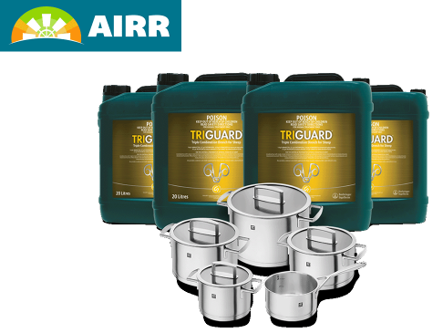 Purchase 4 x Triguard 20 L at participating AIRR stores to receive a FREE Zwilling pot set valued at $800. Available while stocks last.