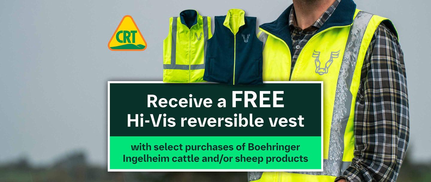 FREE Hi-Vis Reversible Vest with Selected Boehringer Ingelheim Ruminant Range Products